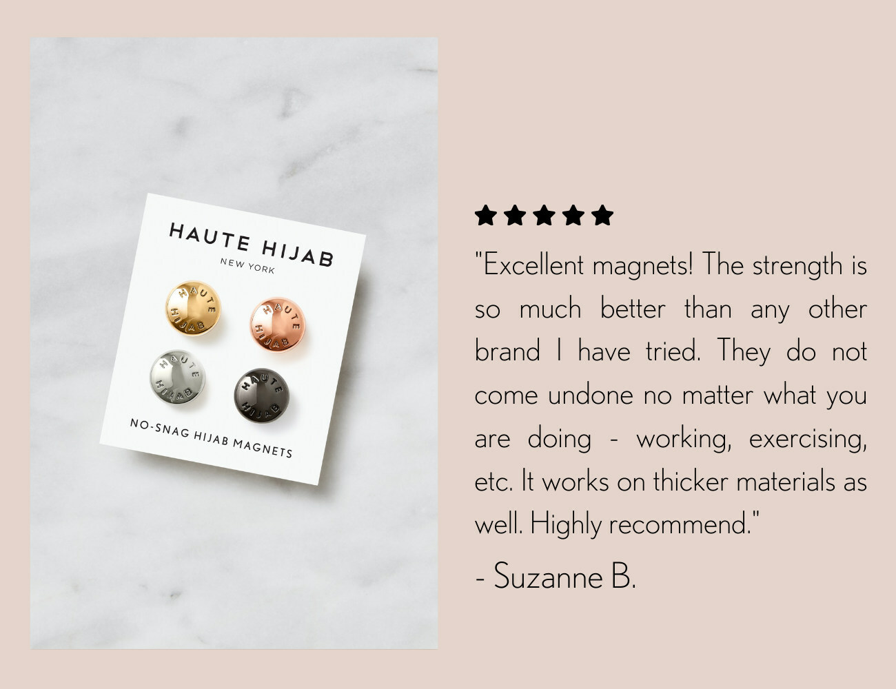 Customer Review: No-Snag Hijab Magnets 4 Pack