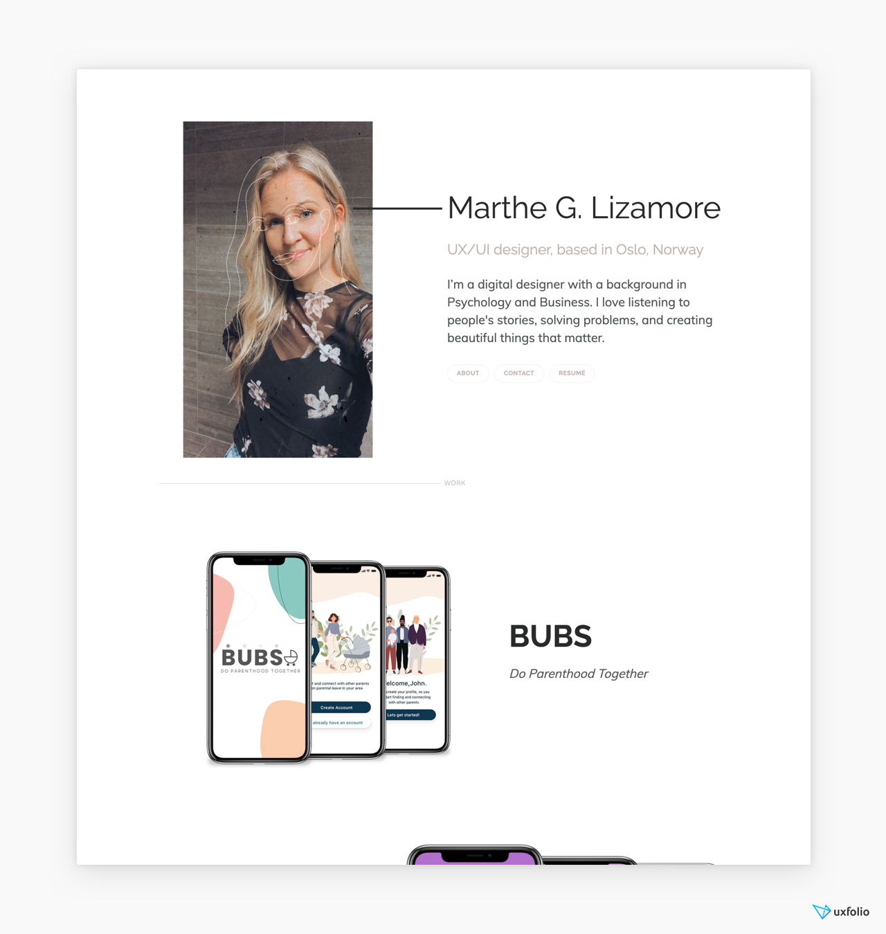 UX Portfolio Examples 1 UXfolio