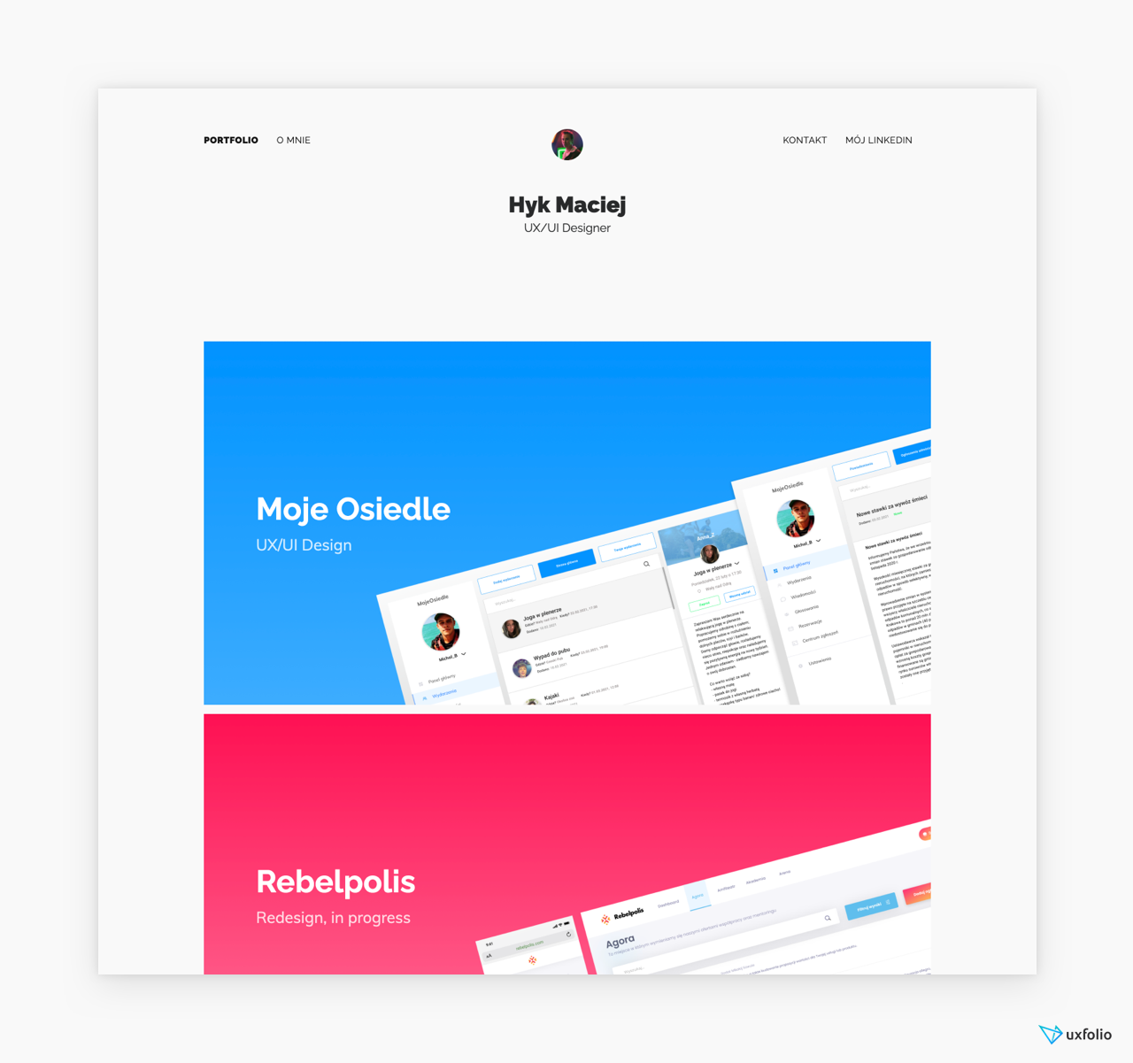 UX Portfolio Examples 2 UXfolio