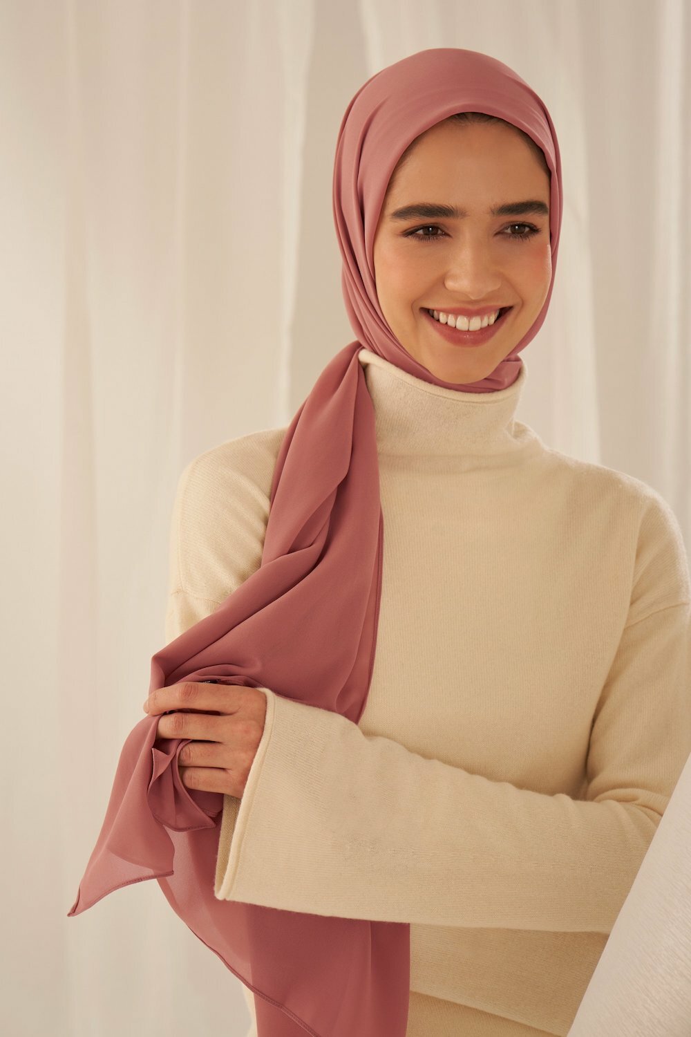 Shop Recycled Chiffon in Adobe Rose