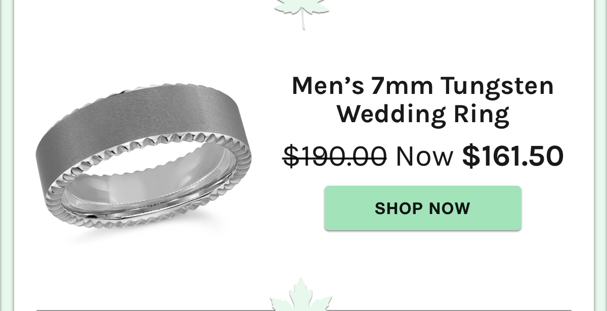 men's 7mm tungsten wedding ring now $161.50 shop now