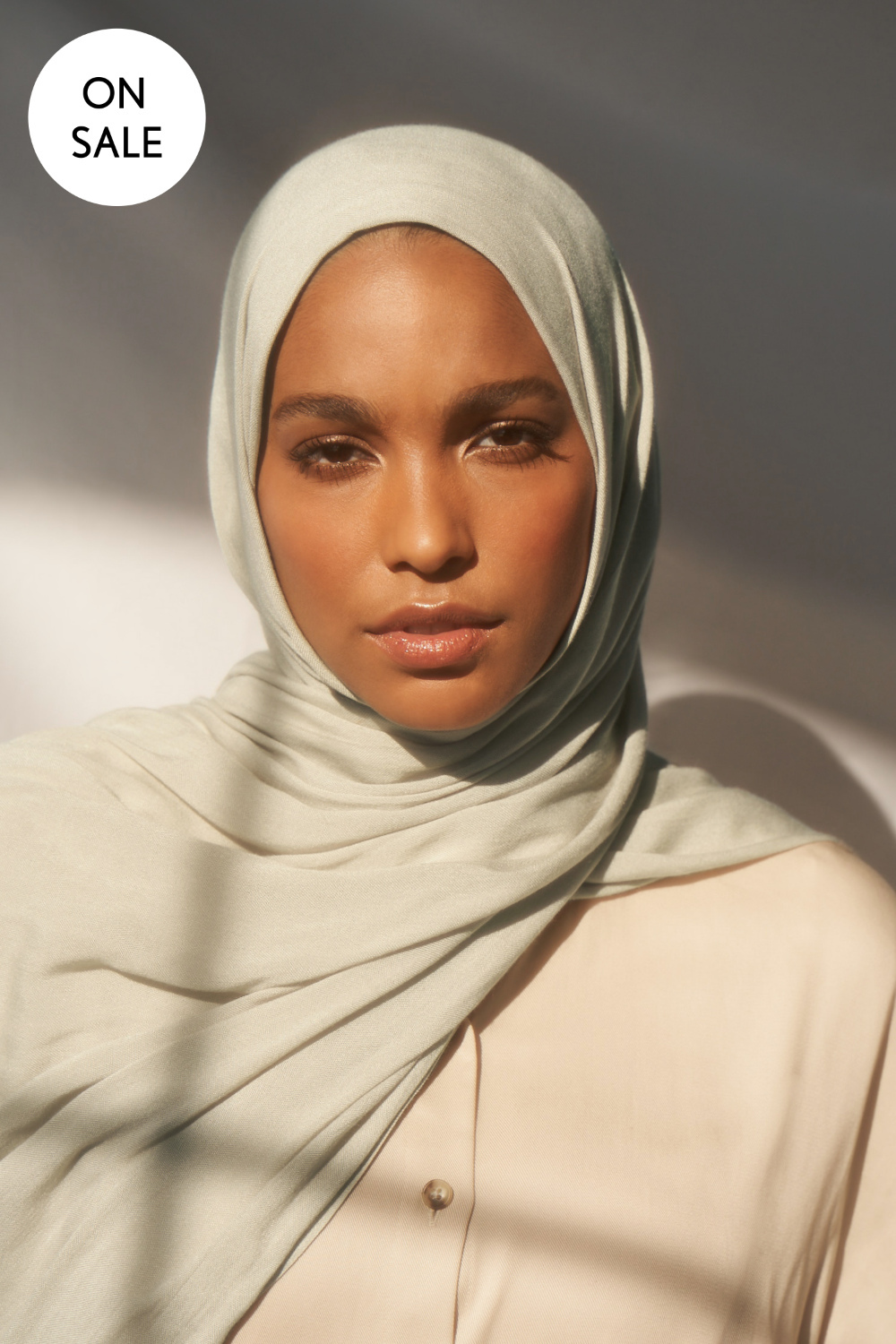 Shop Bamboo Woven Hijab in Stone