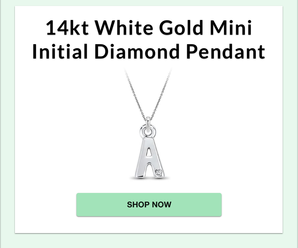 14kt White Gold Mini Initial Diamond Pendant - Shop Now