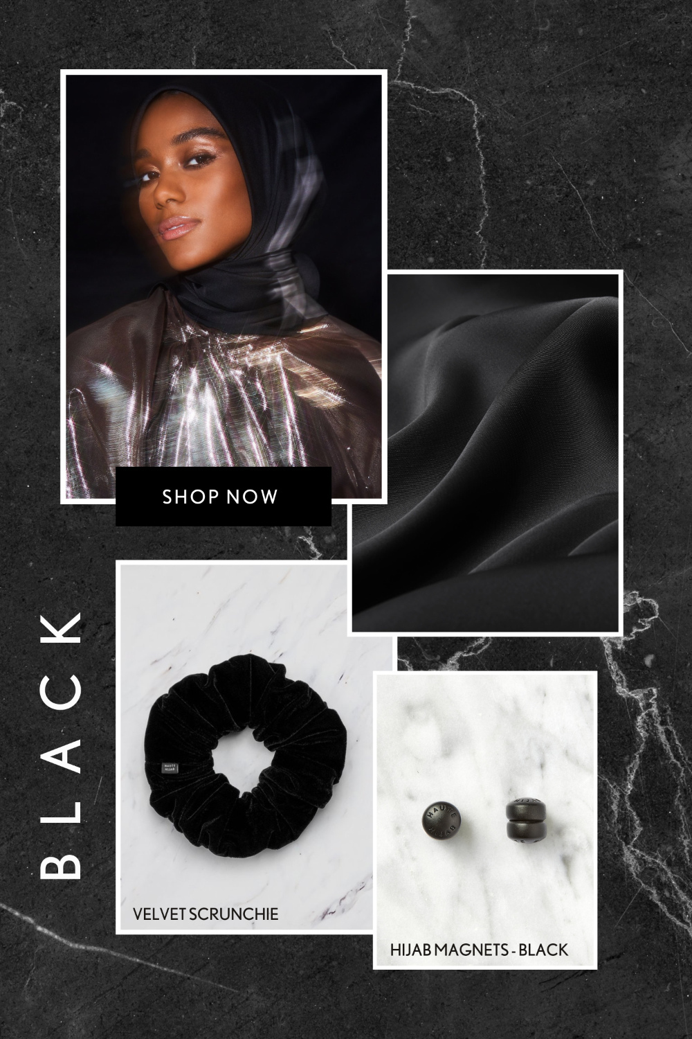 Shop Perfect Satin Hijab in Black