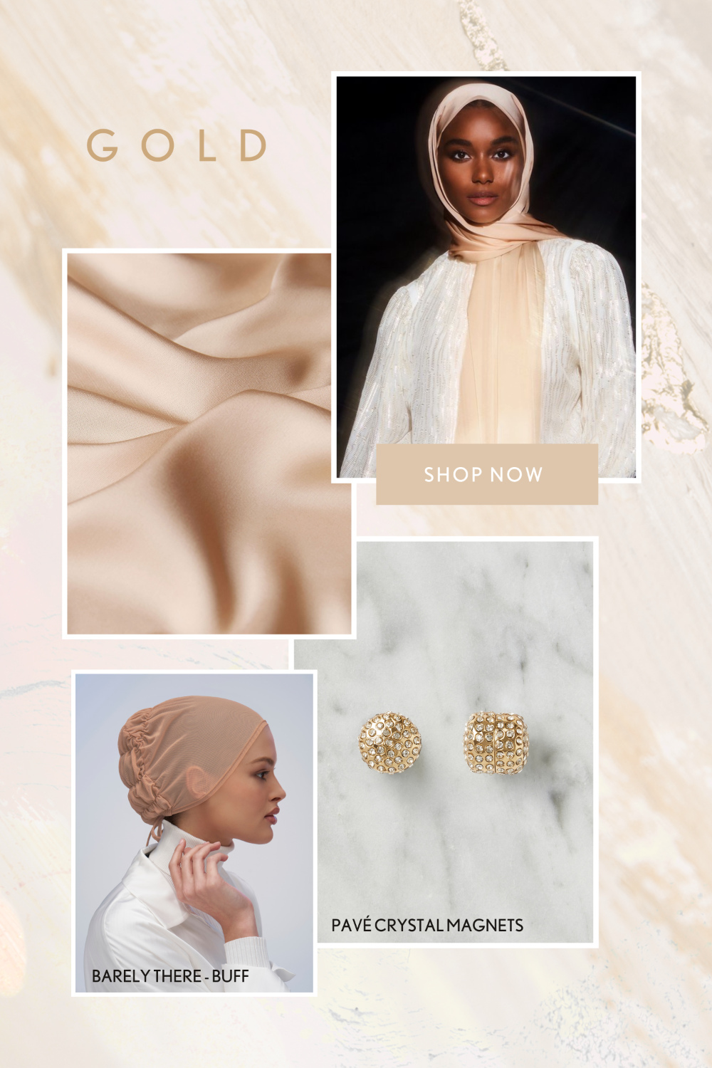 Shop Perfect Satin Hijab in Gold