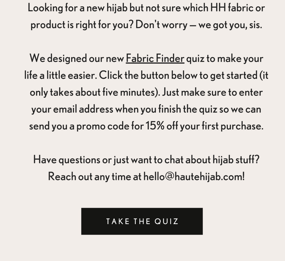 Which hijab fabric is right for you? Take the quiz to find out!