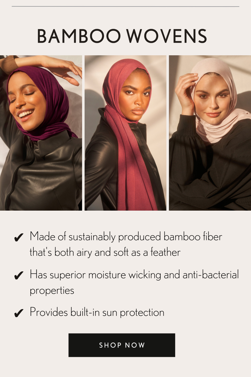 Shop Bamboo Woven Hijabs