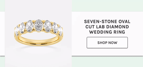 Seven-stone Oval Cut Lab Diamond Wedding Ring. Shop now